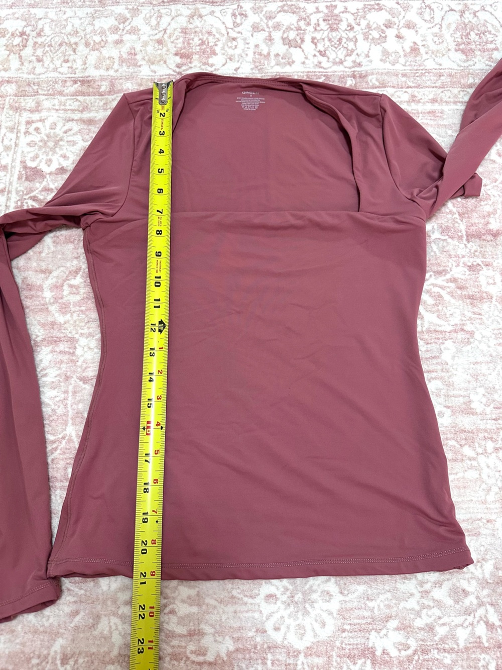 Dusty Rose 🪷 Fitted Square Neck Long Sleeve Top - Picture 8 of 10